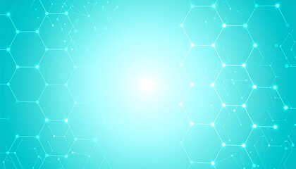 Fototapeta premium Teal Hexagon Network Background.