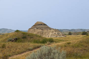 The Badlands rock formations at Theodore Roosevelt National Park, North Dakota