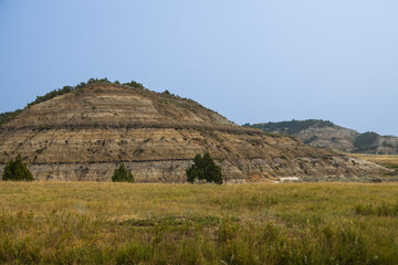 The Badlands rock formations at Theodore Roosevelt National Park, North Dakota