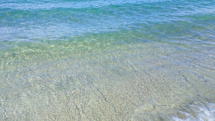 Crystal Clear Caribbean Sea Water Close-Up