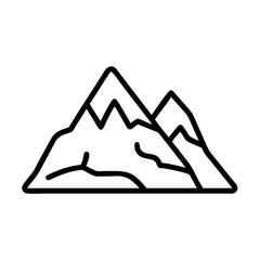 Mountain line art and outline vector icon