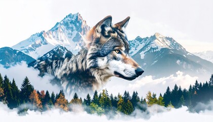 Majestic Wolf with Mountain Majesty.