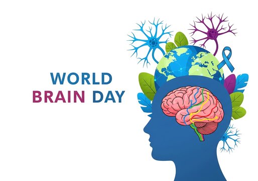 Colorful brain vector image with all its creativity and ideas on a plain white background suitable for advertisements, posters, health banners. World brain day celebration - Powered by Adobe