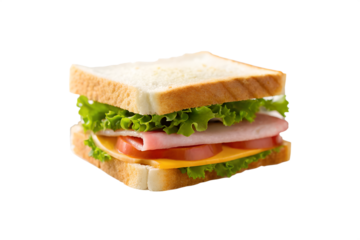 Delicious Ham and Cheese Sandwich with Fresh Lettuce and Tomato