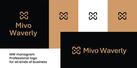 MW monogram logo with geometric design