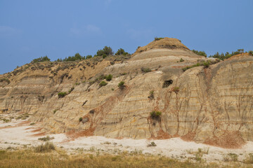 The Badlands rock formations at Theodore Roosevelt National Park, North Dakota