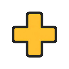 Obraz premium flat vector illustration of a plus add icon for UI elements, minimal design, no gradients no shadows, bold outlines, white background