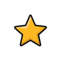 lat vector illustration of a star rating icon for mobile app UI, minimal design, no gradients no shadows, bold outlines, white background