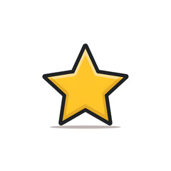 lat vector illustration of a star rating icon for mobile app UI, minimal design, no gradients no shadows, bold outlines, white background