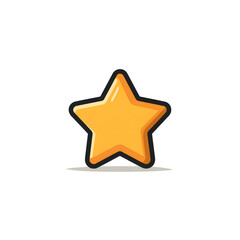 lat vector illustration of a star rating icon for mobile app UI, minimal design, no gradients no shadows, bold outlines, white background