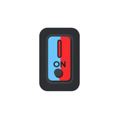 flat vector illustration of a toggle switch icon in on position for app UI, minimal design, no gradients no shadows, bold outlines, white background