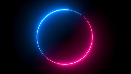 Neon Circle Abstract Background.