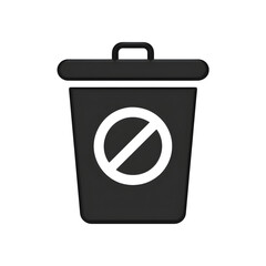 flat vector illustration of a trash bin delete icon for mobile interface, minimal design, no gradients no shadows, bold outlines, white background