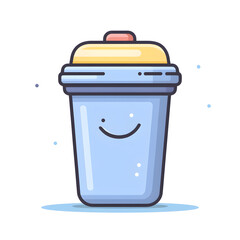 flat vector illustration of a trash bin delete icon for mobile interface, minimal design, no gradients no shadows, bold outlines, white background