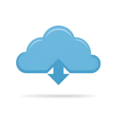 flat vector illustration of a upload cloud icon for app UI, minimal design, no gradients no shadows, bold outlines, white background
