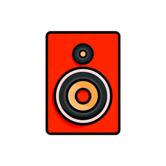 flat vector illustration of a volume speaker icon for mobile UI, minimal design, no gradients no shadows, bold outlines, white background