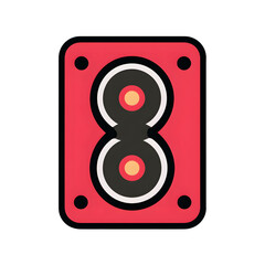 flat vector illustration of a volume speaker icon for mobile UI, minimal design, no gradients no shadows, bold outlines, white background