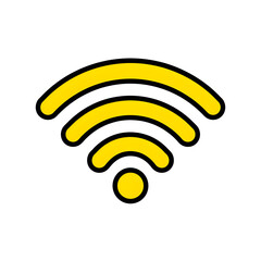 flat vector illustration of a wifi off signal icon for app UI, minimal design, no gradients no shadows, bold outlines, white background