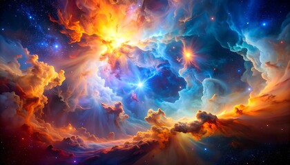 Celestial Nebula with Cosmic Cloudscape.