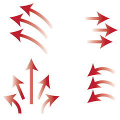 Vector Set of Blue Air Flow and Wind Direction Arrows for Ventilation and Motion Design