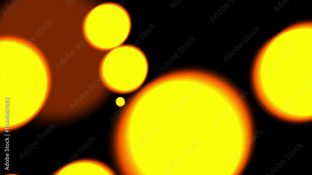 Poster yellow glowing orbs floating against a dark background creating a bokeh effect look alike