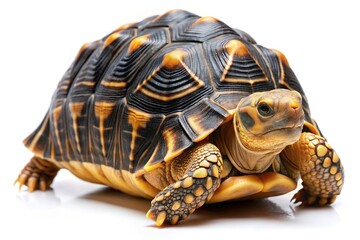 Obraz premium Closeup of a yellow footed tortoise on white background