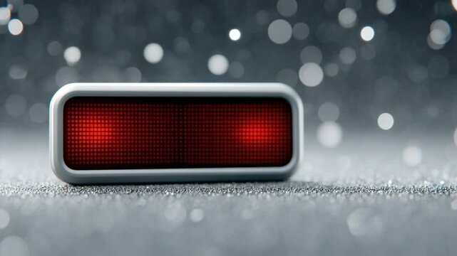 Compact Wireless Speaker: Sleek and modern rectangular wireless speaker with illuminated red display. Perfect for minimalist home design, office setting, or as a stylish tech accessory.