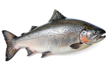 Naklejka premium Freshwater salmon fish isolated on white background for culinary use