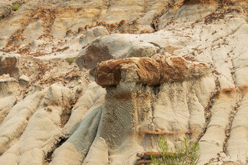 The Badlands rock formations at Theodore Roosevelt National Park, North Dakota