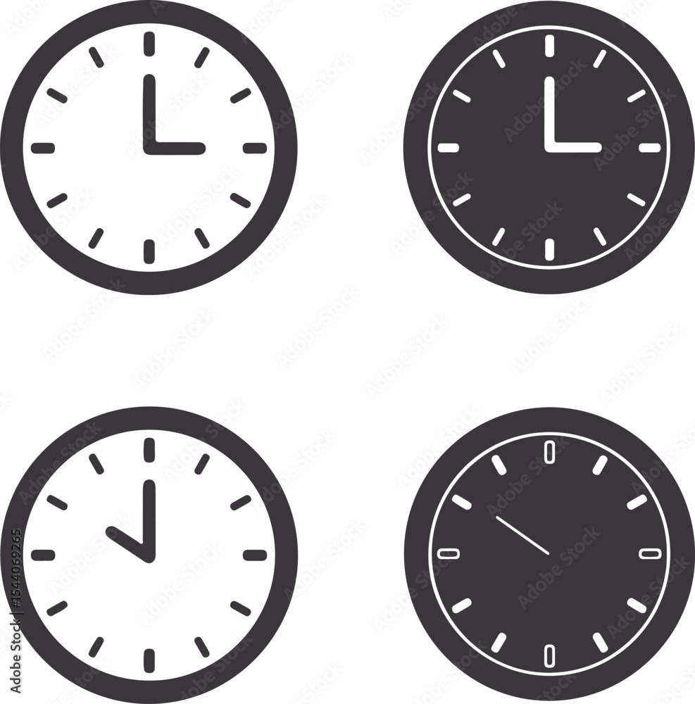 Poster a collection of timepieces a study in clock face design variations and depictions of temporal measur