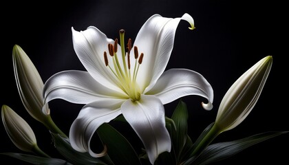 elegant white lily flower blossom