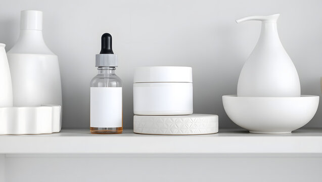 Minimalist Bathroom Shelf Styling Skincare & Decor