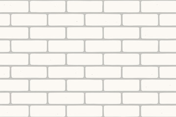 White brick wall seamless pattern. Modern cartoon vector background. Clean contemporary texture for loft interior design, architectural backdrop, or wallpaper. Flat illustration.