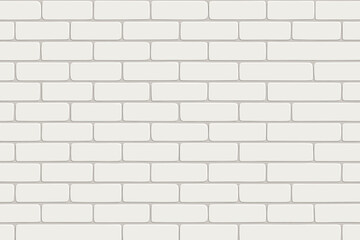 Modern white brick wall texture seamless pattern background. Vector cartoon illustration of contemporary brickwork for interior design, architectural facade or urban loft backdrop.