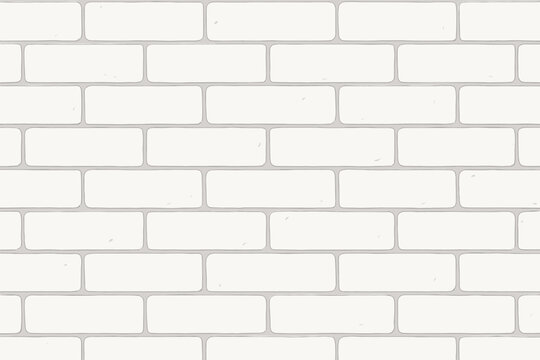 Fototapeta Modern white brick wall seamless pattern. Vector cartoon illustration texture for background. Contemporary architecture and interior design backdrop. Clean brickwork wallpaper design.
