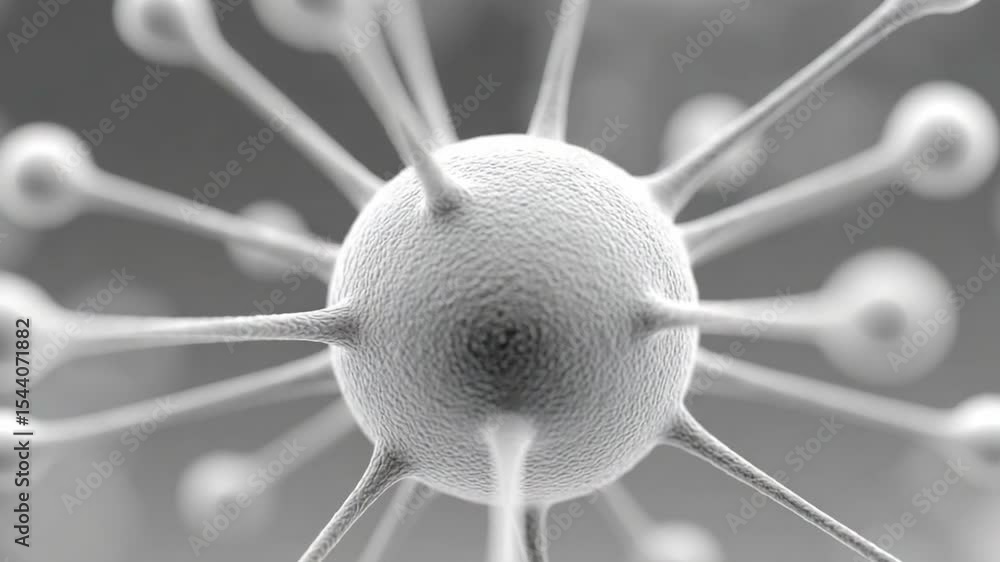 Poster microscopic neuron in focus: a high-resolution, macro perspective showcases a singular neuron in exq
