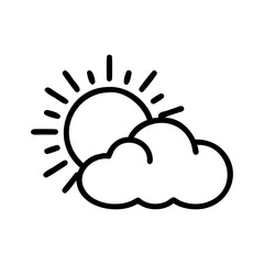 Sun line art and outline vector icon