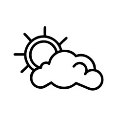 Sun line art and outline vector icon