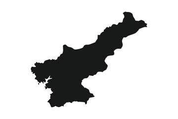Bold Black North Korea Map Icons Vector Set for Geographic Analysis and Travel Design Projects