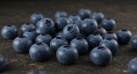 Blueberries closeup dark background