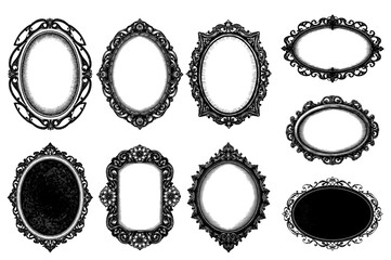Ornate frames in baroque style in black and white