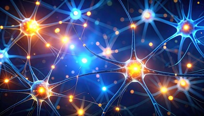 Neural Network with Brain Cells, and Microscopic.