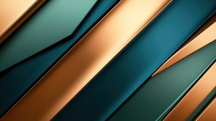 Obraz premium An artistic display of overlapping blue and bronze layers create a visually striking abstract composition, evoking feelings of depth, modernity, and design innovation.