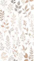 Neutral Floral Pattern Background.