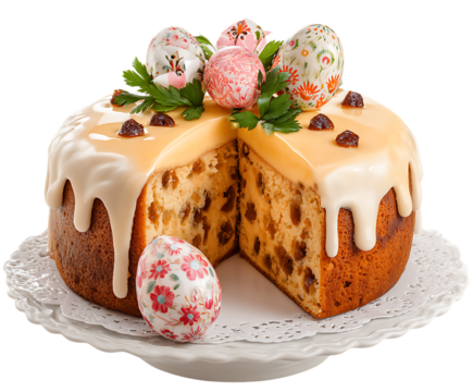 Organic Easter cake with spring theme decor