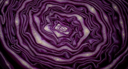 Obraz premium Red cabbage closeup detailed texture and vibrant color