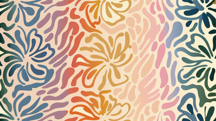 Abstract floral pattern with organic shapes and soft color gradients creating a calming background