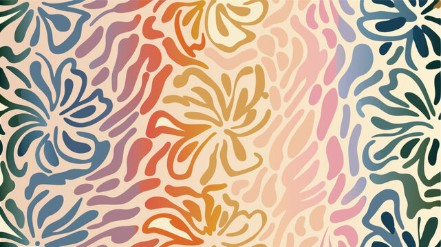 Abstract floral pattern with organic shapes and soft color gradients creating a calming background