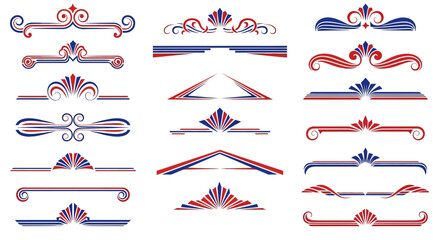Red, White, and Blue Decorative Dividers A Collection of Patriotic Design Elements