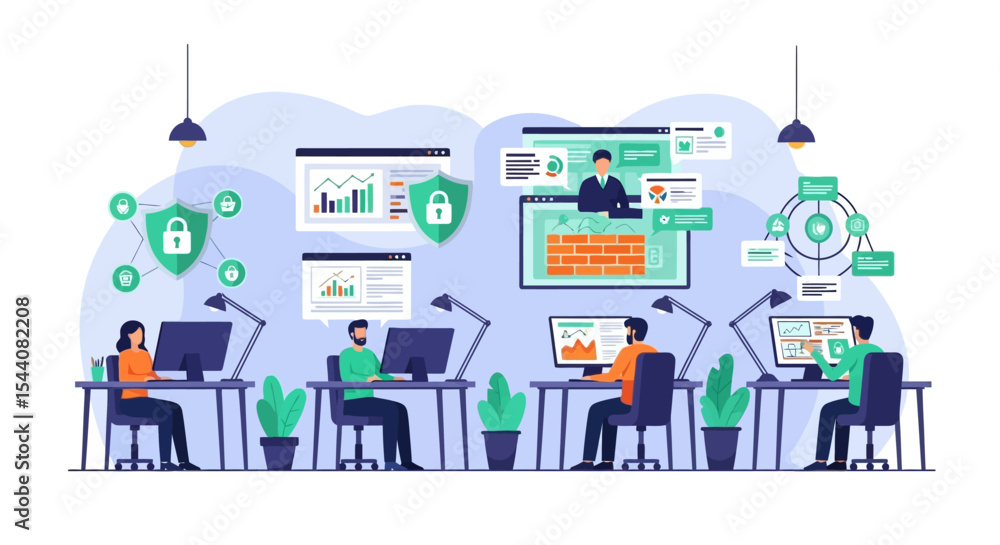 Aufkleber securing data a collaborative approach to cybersecurity in modern workplaces